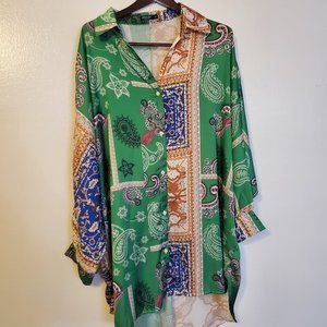 Baroque print dress